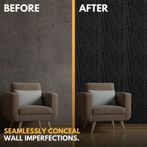 3D Wall Panels (50x50 cm) PVC Cladding Panel in Geometric Line Design by NOVECRAFTO