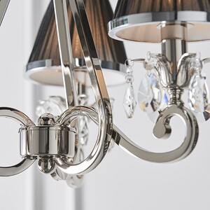 Oksana 3 Light Multi Arm Ceiling Pendant Chandelier Polished Nickel, E14