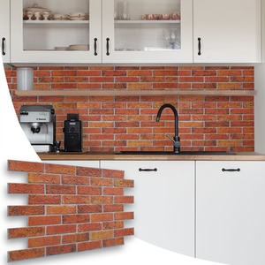 3D Wall Panels (96x48 cm) PVC Cladding Panel Vintage Rustic Brick Effect by NOVECRAFTO
