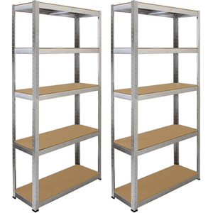 Galwix 90cm Racking Bundle Corner Shelving and 2 Garage Racking Bays - Silver by Monster Racking