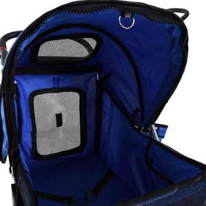 PawHut Pet Stroller Cats Foldable Travel Carriage with Wheels Zipper - Blue by PawHut