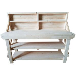 Acorn Wooden Workbench With Back Panel And Double Shelf by Arbor Garden Solutions