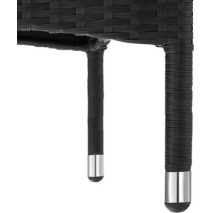 Rattan Garden Furniture Set 61 With Protective Cover - Black/Grey by tectake