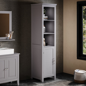 Freestanding Bathroom Tall Cabinet with Blind Door by Livingandhome