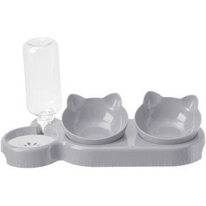 3-in-1 Tilt Pet Bowl with Automatic Water Bottle by Livingandhome