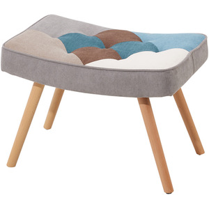 Upholstered Wingback Armchair with Footstool by Livingandhome