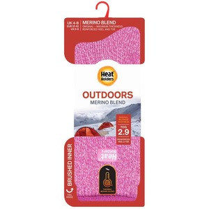 Heat Holders Ladies Thick Reinforced Warm Merino Wool Thermal Socks - Pink by Heat Holders