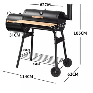 Outdoor Steel Charcoal Barbecue with Grill - Black by Wyld and Coco