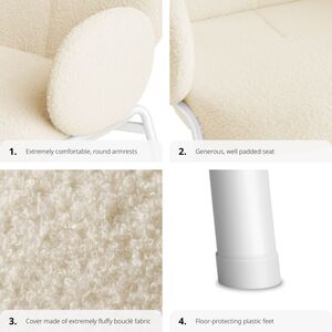 Dining Chair Scandi - Padded Boucle Cover, High Backrest by tectake