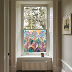 Idro Art Deco Stained Glass Privacy Window Film by Creative Printing Solutions