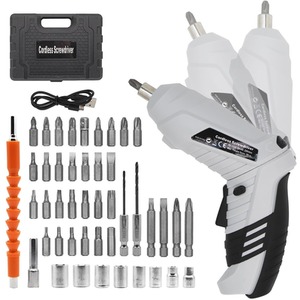 Portable Cordless Screwdriver 47 Pieces Set - Grey