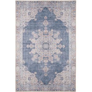 Blue Vintage Washable Rug - Denim / 240cm by The Rug House