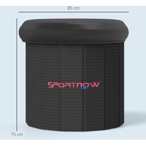 SPORTNOW 210L Ice Bath Tub Outdoor with Lid, Cover and Carry Bag - Black / 300l by SPORTNOW
