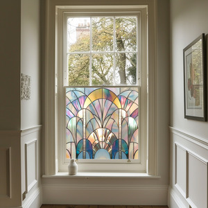 Naples Art Deco Stained Glass Privacy Window Film by Creative Printing Solutions