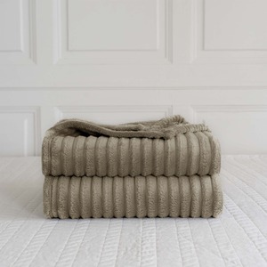 Snug Soft Chunky Ribbed Cord Plush Throw Blanket by Velosso