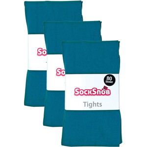 3 Pair Coloured Opaque 80 Denier Plain Block Colour Tights by Sock Snob