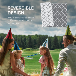 Outsunny Reversible Outdoor Rug with Carry Bag and Ground Stakes by Outsunny