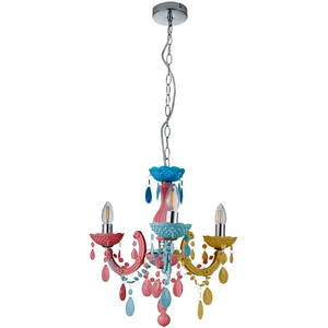 Glow Marie 3 Light Chandelier - Multi-Coloured by Litecraft
