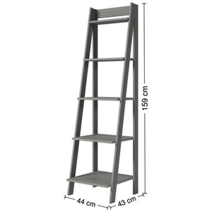 Scandian Grey Ladder Bookcase - Distressed Grey Wax by Mercers Furniture