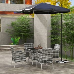 Outsunny 5-Piece Rattan Garden Furniture Set by Outsunny