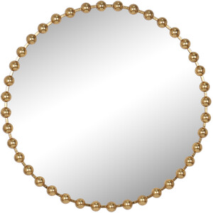 Circular Beaded Mirror - Gold
