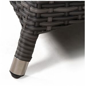 Arizona Round Rattan Patio Dining Set with Ice Bucket Drinks Cooler - Grey / 6 by Giardino