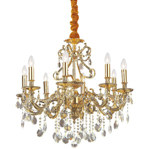 Gioconda 8 Light Crystal Chandelier Antique Gold Finish, E14 - Antique gold