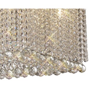 Empire Rectangular Ceiling Pendant Chandelier, 1G9, Polished Chrome, Crystal - Polished Chrome