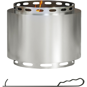 Outsunny Stainless Steel Smokeless Fire Pit - Silver by Outsunny