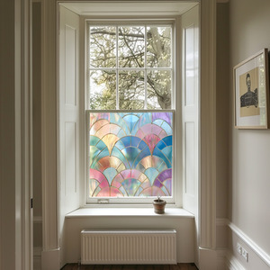 Gessate Art Deco Stained Glass Privacy Window Film by Creative Printing