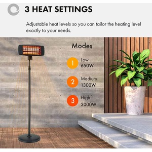 Electric Garden Patio Heater - Black
