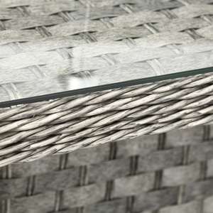 Outsunny 7 Pieces PE Rattan Garden Furniture Set - Grey by Outsunny