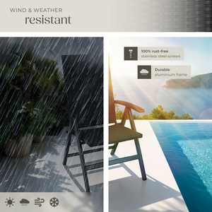 Garden Chair Canberra With Reclining Function - Black by tectake