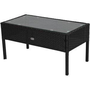 Outsunny 4PC Rattan Sofa Bistro Set - Black by Outsunny