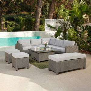 Segrada L-Shaped Garden Furniture - Dark Grey / 5 / Rising Table by GRS