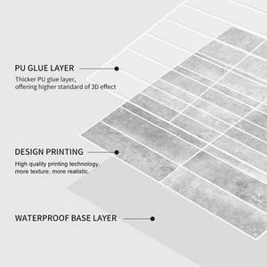 Livingandhome Set of 10 Self-Adhesive Wall Tile Stickers by Livingandhome