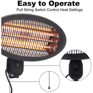 2x 2KW Wall Mounted Electric Heater - Black