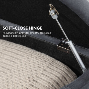 HOMCOM Storage Ottoman Bench Tufted Upholstered Footrest Stool - Dark Grey by HOMCOM