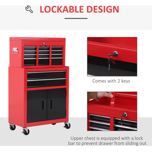 HOMCOM Portable Toolbox - Red by HOMCOM