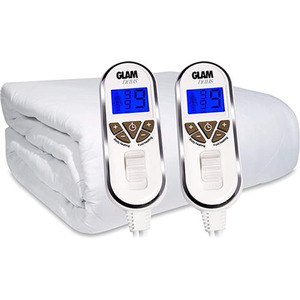 Premium Electric Blanket Fitted Mattress Quilted Underblanket - White / King by GlamHaus