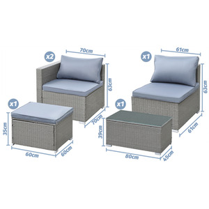 4-Seater Knightsbridge Rattan Sofa Set - Brown