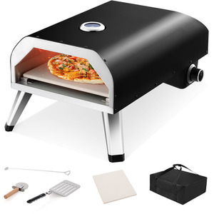 4KW Foldable Pizza Oven - Black by Costway