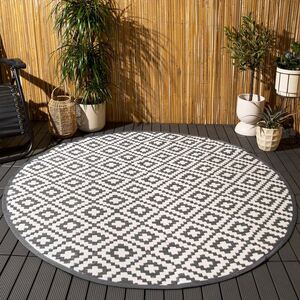 Geometric Round Outdoor Rug - Grey by OHS