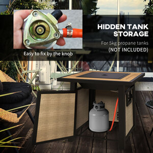 Outsunny 50,000 BTU Gas Fire Pit Table - Brown by Outsunny