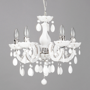 Marie Therese 5 Light Chandelier with LEDs - White by Litecraft