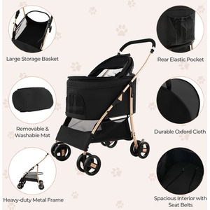 Foldable Pet Stroller by Costway