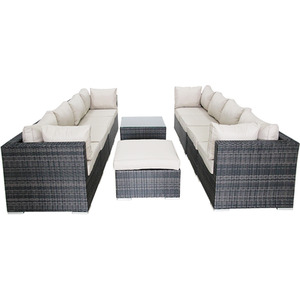 10 Pcs Garden Rattan Furniture Set - Mix Brown by Furniture One