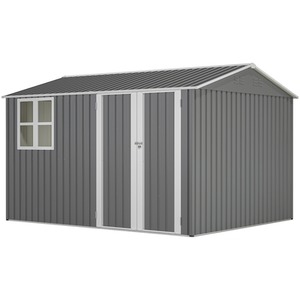 BIRCHTREE Garden Shed with Window - Grey / 10x8ft by BIRCHTREE