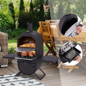 BBQ with Wood Fired Pizza Oven - Black by Wyld and Coco