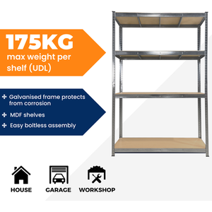Galvanised Garage Shelving Units - Silver / Large by Trade Price Deals